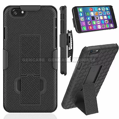 For Galaxy S7 Rugged Dual Holster Hard Case With Fold Stand Belt Clip - Black • $25