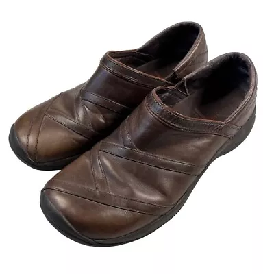 Merrell Womens Shoes Size 10 Encore Eclipse Smooth Slip On Clogs Brown Leather • $39.99