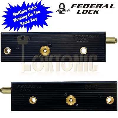 £36 • Buy Federal Garage Door Bolts Locks Multiple Pairs All Working On The Same Key