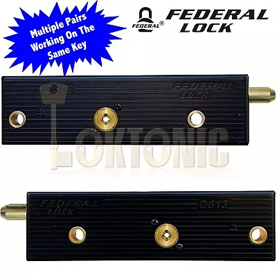 Federal Garage Door Bolts Locks Multiple Pairs All Working On The Same Key • £3.50