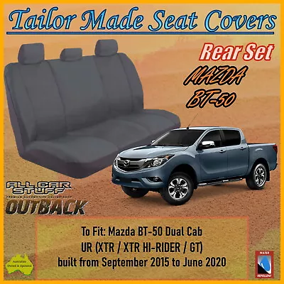 Canvas Rear Seat Covers For Mazda BT-50 (BT50) UR Dual Cab: 09/2015 To 06/2020 • $128.99