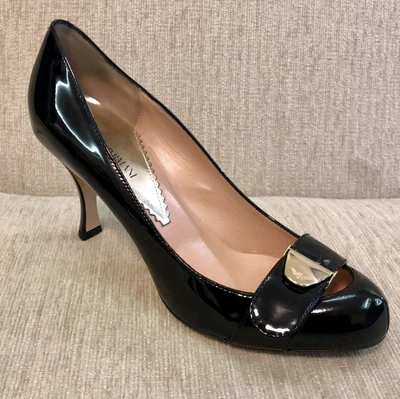 £50 • Buy Womens Emporio Armani High Heel Shoes Ladies Black Patent Stiletto Heel UK 5/38