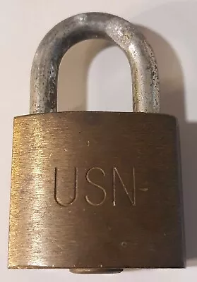 Vtg U.S.N Navy Lock Solid Brass EAGLE Lock Co. Hardware Terryville Connecticut  • $21.99