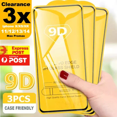 $4.95 • Buy 3x For IPhone 14 13 12 11 Pro XS Max XR X 8 7  Tempered Glass Screen Protector