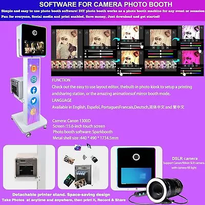 15.6 Inch Touch Screen Magic Mirror Photo Booth For DSLR Camera W/Flight Case US • $1970