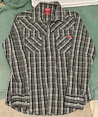 RM Williams Longhorn Western Shirt Long Sleeve Mens Pearl Snap SLIM FIT - XL • $26.06