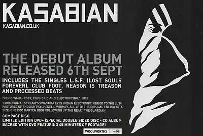 Kasabian - Kasabian Debut Album       - Half Size Magazine Advert • £3.99