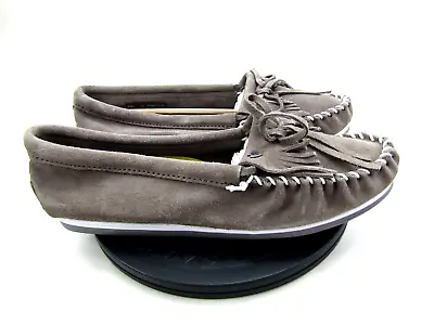 Minnetonka Moccasins Shoes Womens Size 11 Kilty Plus Grey Slip On Comfort New • £35.02