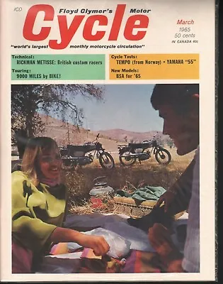 1965 March Cycle Motorcycle Magazine Rickman Metisse Yamaha 55 BSA - NM SEALED • $24.47