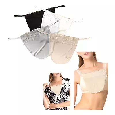 4Pcs Lady Lace Clip-on Mock Camisole Bra Insert Modesty Panel Cleavage Cover Up • £6.12