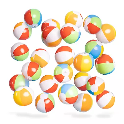 Mini Beach Balls Bulk - Mini Inflatable Beach Ball Sport Ball - Rainbow Blow Up • $32.52