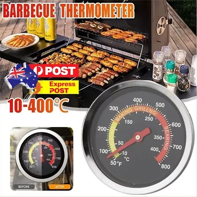 Barbecue Thermometer Oven Pit Temp Gauge 10~400℃ BBQ Smoker Grill Temperature AU • $9.29