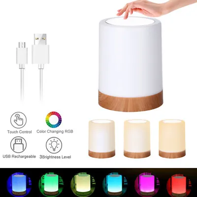 Touch Control Night Light Bedside Desk Lamp Table Mood USB Dimmable Rechargeable • $20.49