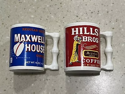 Vintage Coffee Mugs Maxwell House/Hills Bros Made In Japan Retro Advertisment • $23.99