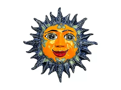 Talavera Sun Face Mexican Pottery Folk Art Hand Painted Home Decor Southwest 12  • $128