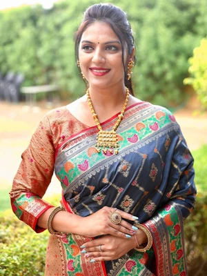 $89.53 • Buy Pure  Silk Saree Blouse New Sari Indian Pakistan Wedding Bollywood Party Wear