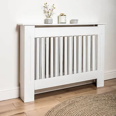 Radiator Cover White Unfinished Grey Modern Traditional Wood Grill Cabinet Shelf • £25.59