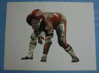 1970's Lithograph Of A Kansas City Chiefs Defensive Lineman By Merv Corning • $75