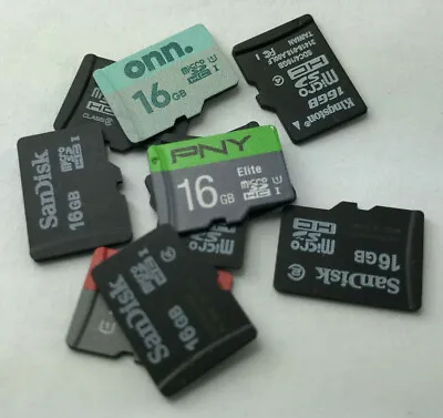 Lot Of 10 - 16GB Used Mixed Brands MICRO SD Memory Cards (M-16GB) • $26.36