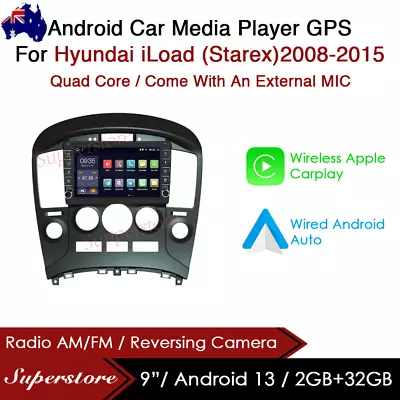 9” CarPlay Android 13 Auto Car Stereo GPS Head Unit For Hyundai ILoad (Starex) • $419.95