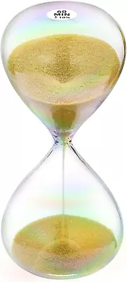 Hourglass 60 Minute Sand Timer With 7 Colored Glass & Gold Sand Clock Large San • $18.74