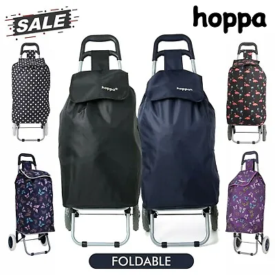 Hoppa Folding Shopping Cart Trolley Bag Wheeled Trolley - HUGE 47L/57L • £19.99