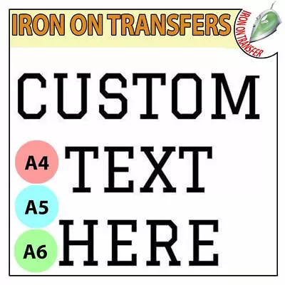 Personalised Custom Iron On T Shirt Transfer Any Text Your Name Hen Stag Party • £2.99