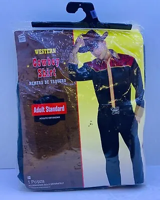 New Men’s Western Cowboy Shirt Adult Standard  Costume Up To Size 42 • $19.99