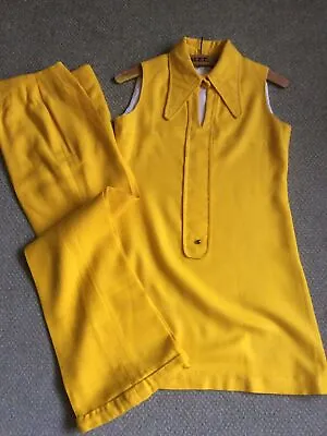 £26 • Buy Vintage 1960’s Two Piece Mod Tunic And Trousers Size 8