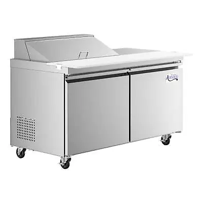 60  2 Door Stainless Steel Refrigerated Sandwich Prep Table With Workstation • $3849.81