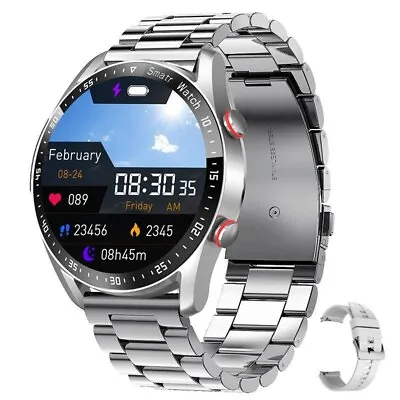 $52 • Buy 2023 Smart Watch For Men/Women Bluetooth Call ECG For IPhone Samsung-SILVER