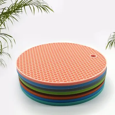 £2.99 • Buy Round Coaster Non-slip Silicone Cushion Kitchen Pot Pan Mat Heat Resistant Pad