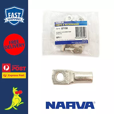 Narva Cable Lug 4 B&S / 4AWG / 25MM² Cable Lugs Fits 6mm Stud 57158 X 10 • $29.99