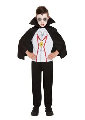 Boys Vampire Costume Kids Dracula Horror Halloween Fancy Dress • £9.99