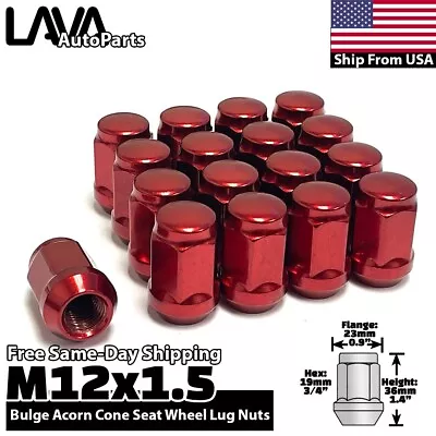 20x Red 12x1.5 Conical Wheel Lug Nut Fit Volvo C30 C70 S40 S90 V40 V50 V90 • $20.99