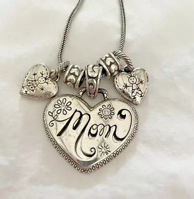 Brighton MOM Pendant With Boy And Girl Charms And Spacers 25  Long Chain EUC • $34.99