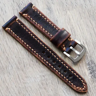 Genuine Leather  Watch Strap Vintage Distressed 18-26 Mm Replacement Wrist Band • $19.99
