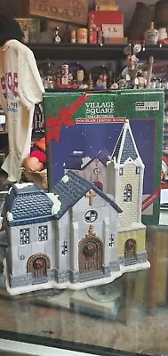 Christmas Village Church Chapel W/ Light Vintage 1995 Porcelain • $28