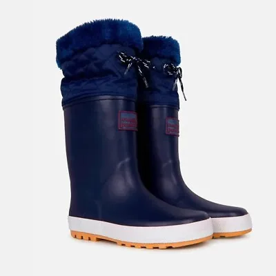 Muddy Puddles Fleece Lined Wellie Boots In Navy Blue UK Size 4 Brand New. • £25