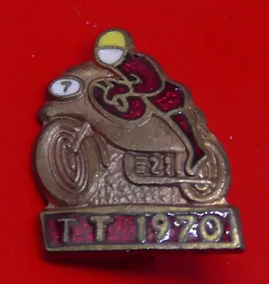 IOM TT Small Pin Badge 1970 Vintage Motor Racing Motorbike Biker Badge • £22.99