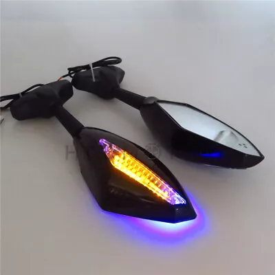 Rearview Side Mirrors LED Turn Signal Fit For Yamaha YZF R6 1999-2012 R6S 06-09 • $31.99