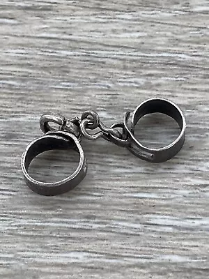 Handcuffs Shackle Restraints Macabre Bondage Sterling Silver 3d Charm Pendant • $13.59