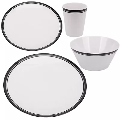 Melamine 16 Piece Dinner Set Camping Caravan Motorhome Tableware • £27.99