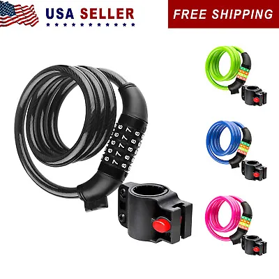 Heavy Duty 4/5-Digit Combination Password Bike Lock Cable Bicycle Chain Lock • $7.51