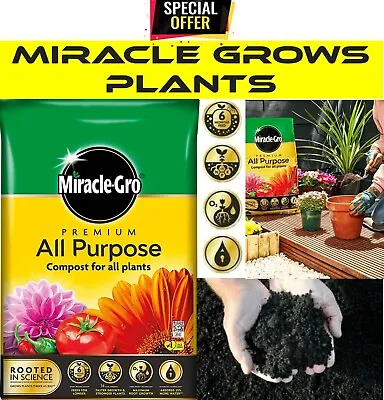 Miracle-Gro All Purpose Plants Feed Compost Growing Soil Drip&Feed Planting UK • £11.98