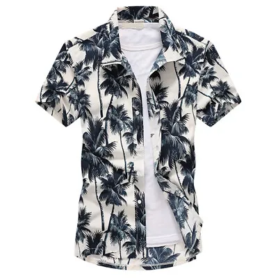 Summer Mens Hawaiian Shirt Floral Retro Casual Holiday Beach Fancy Dress Shirts • $20.99