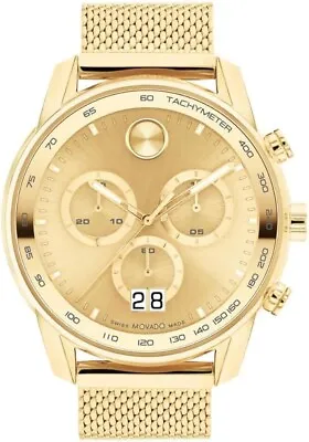 Movado Bold 3600911 Gold Chronograph Dial Stainless Steel Mens Watch • $399.99