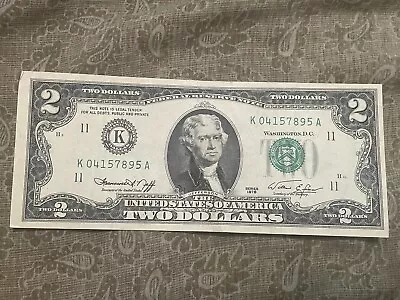 1976 2 Dollar Bill Note Circulated Very Crispy Low Serial Number • $300