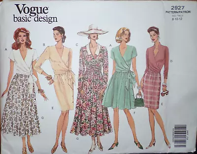 Vogue Basic Design Sewing Pattern 2927 Top & Skirt Misses Size 8-12 UNCUT 1992 • $13.45