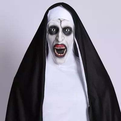 Halloween Mask Scary Cosplay The Nun Full Face Costume Horror Creepy Party Prop • $19